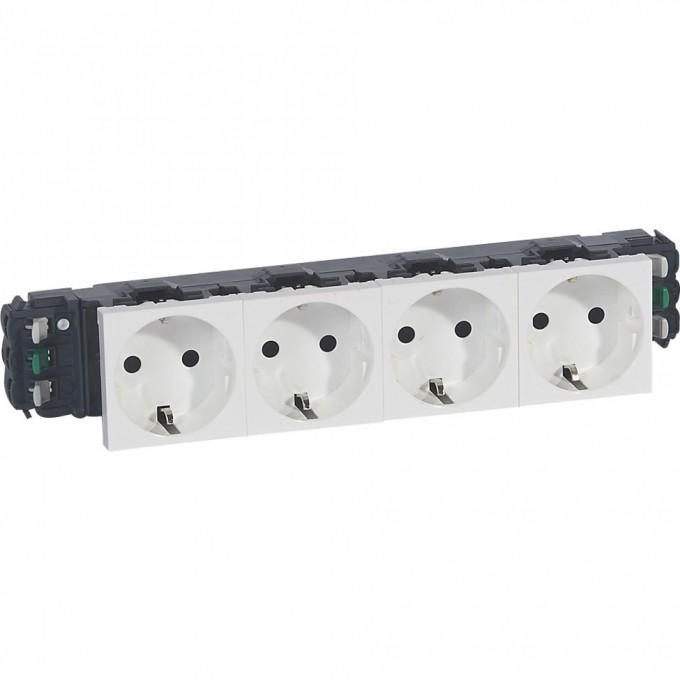Розетка LEGRAND Mosaic 4х2К+3 для кабель-каналов, автоматические клеммы., белый 77404